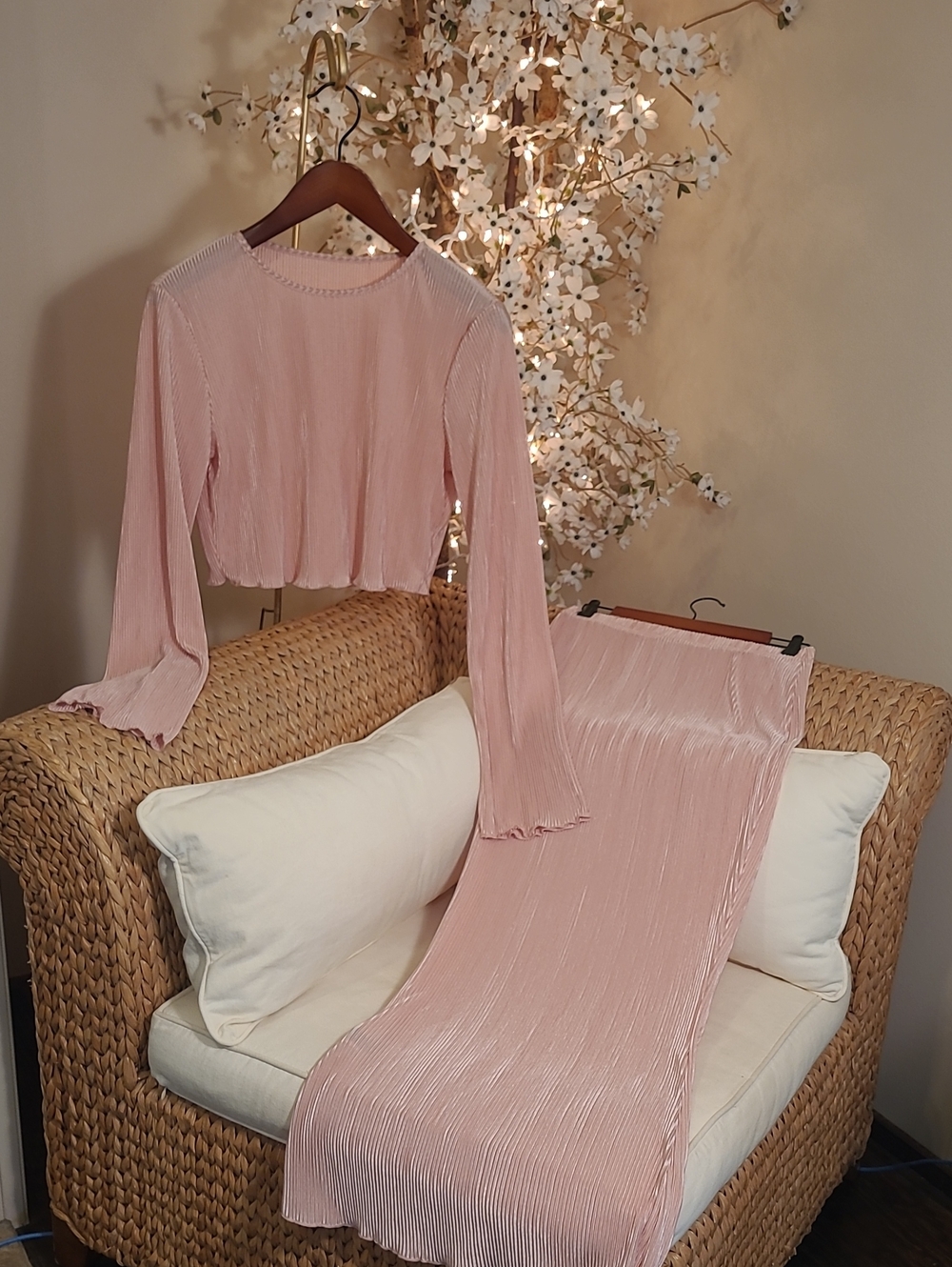 Beautiful Pleated Skirt Set